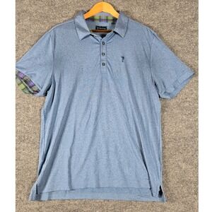 William Murray Men's Blue Heathered Short Sleeve Polo Shirt Golf Size Large